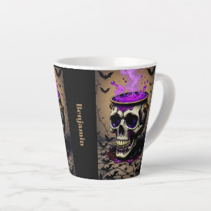 Donkere spookachtige gotische Halloween-ketel Latte Mok