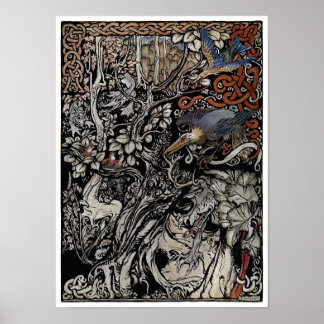 Donkere sprookjesboekillustratie Poster