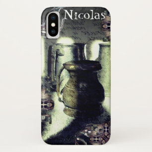 Donkere Steampunk Metalen Mokken en handschrift iPhone X Hoesje