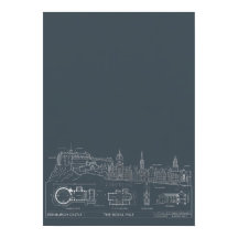 Donkere Stedelijke Blauwdruk Stad Poster