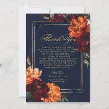 Donkere Stemming Burgundy Oranje Marine Florale Tr