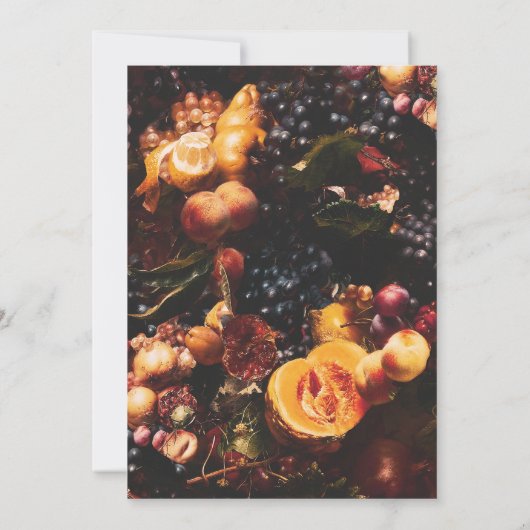 Donkere Stemming Elegante Bourgondische Fruit Brui Kaart (Achterkant)