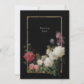 Donkere Stemming Romantische Bloemen Zwart Nepgoud Bedankkaart (Voorkant)