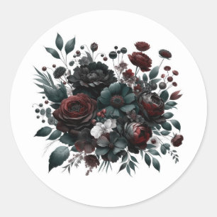Donkere Stemmingvolle Bloemen van het Bos Elegante Ronde Sticker