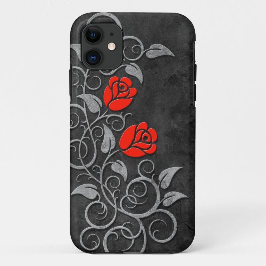 Donkere stenen rode rozen Case-Mate iPhone case (Achterkant)