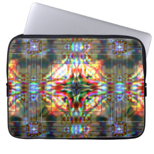 Donkere ster op glazen bloemvlekken, rood tot donk laptop sleeve