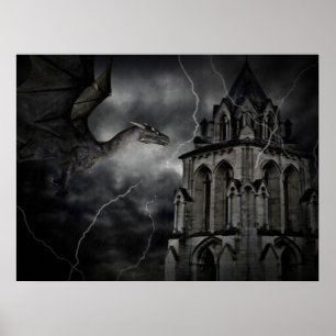 Donkere stormachineafdrukken poster