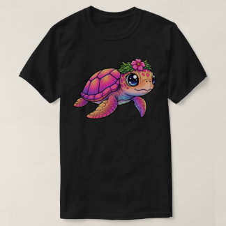Donkere T-shirt met zeeschildpad