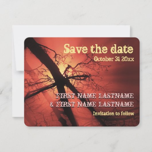 Donkere takken sparen de Datum Save The Date (Voorkant)