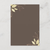 Donkere taupe en goudbloei Moderne botanische brui Informatiekaartje (Achterkant)