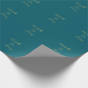 Donkere Teal & Gouden Kleuren Professioneel Modieu Cadeaupapier