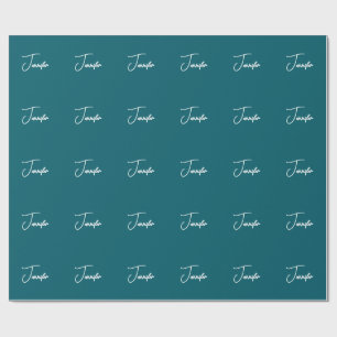 Donkere Teal Trend Moderne Minimalistische Handges Cadeaupapier
