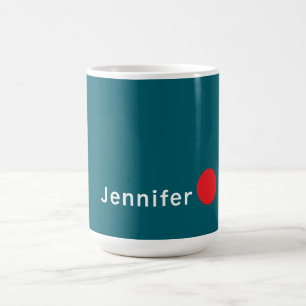 Donkere Teal Trendy Moderne Minimalistische Uw Naa Koffiemok