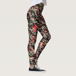 Donkere tegels in getextureerde ruwe stijl, mozaïe leggings