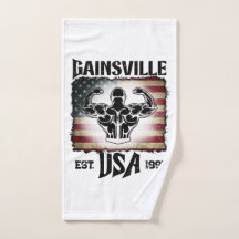 Donkere Tekst Gainsville USA Vlag Biceps Bodybuild