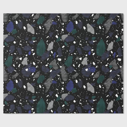 Donkere Terrazzo Tile-afdrukpapier Cadeaupapier (Vlak)