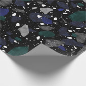 Donkere Terrazzo Tile-afdrukpapier Cadeaupapier (Hoek)