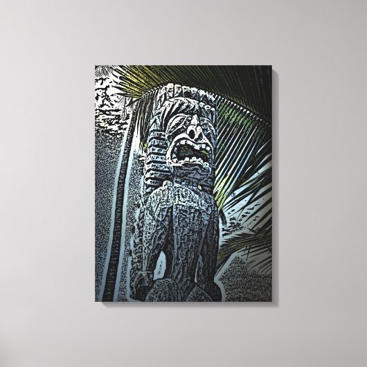 Donkere tiki standbeeld canvas print (Voorkant)