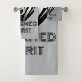 Donkere tinten en metalen accenten Wolf Logo Aesth Bad Handdoek