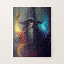 Donkere Tovenaar Fantasy Puzzel | Magiër Kunst