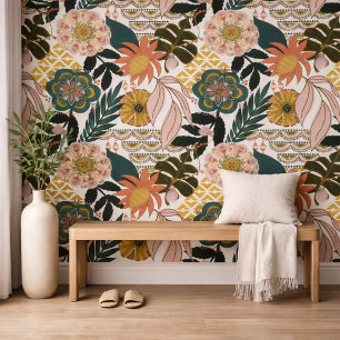 Donkere Tropische Botanische Behang