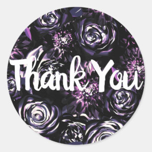 Donkere Tuin Betoverende Paarse Glam Bloemen Bruil Ronde Sticker
