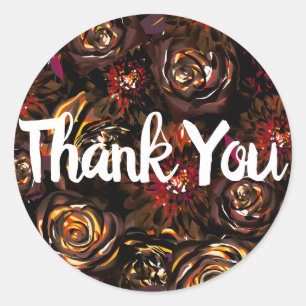 Donkere Tuin Herfstgloed Bloemen Herfst Bruiloft Ronde Sticker