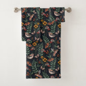 Donkere tuinvogels en vlinders bad handdoek (Insitu)