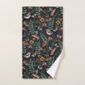 Donkere tuinvogels en vlinders bad handdoek (Handdoek)