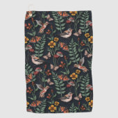 Donkere tuinvogels en vlinders golfhanddoek (Voorkant)