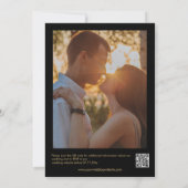 Donkere Tulpen Aardbeien Foto QR Code Bruiloft Kaart (Achterkant)