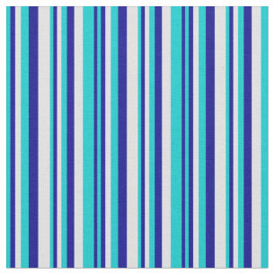 Donkere Turquoise, donkerblauw en lavender Stripes Stof