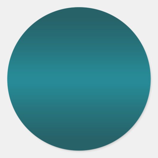 Donkere turquoise gradiënt blanco ronde sticker (Voorkant)