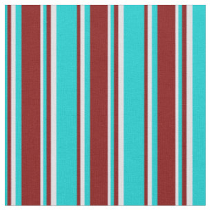 Donkere Turquoise, maroon en Lavender Stripes Stof
