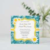 Donkere Turquoise Paisley; Daisy Kaart (Staand voorkant)