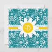 Donkere Turquoise Paisley; Daisy Kaart (Achterkant)