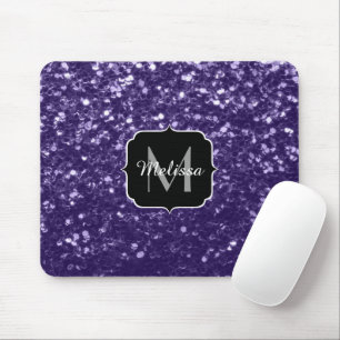 Donkere ultra violet paarse glitter sparken Monogr Muismat