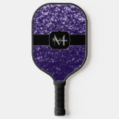 Donkere ultra violet paarse glitter sparken Monogr Pickleball Paddle (Voorkant)