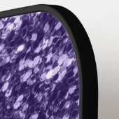 Donkere ultra violet paarse glitter sparken Monogr Pickleball Paddle (Links Detail)