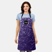Donkere ultra violet paarse glitter sparken Monogr Schort (Gedragen)