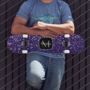 Donkere ultra violet paarse glitter sparken Monogr Skateboard