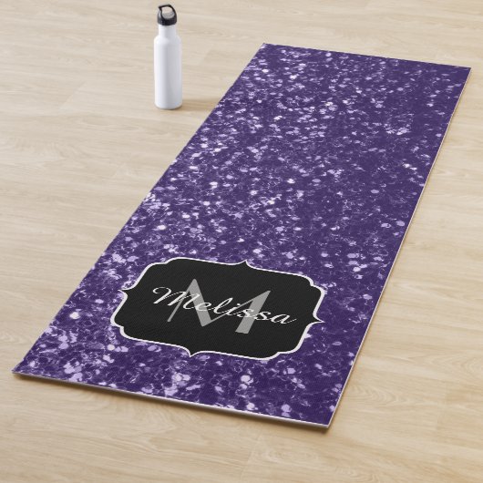 Donkere ultra violet paarse glitter sparken Monogr Yogamat (In situ)