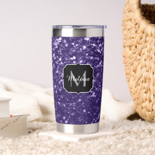 Donkere ultra violette paarse glinsterende glitter geïsoleerde drinkbeker