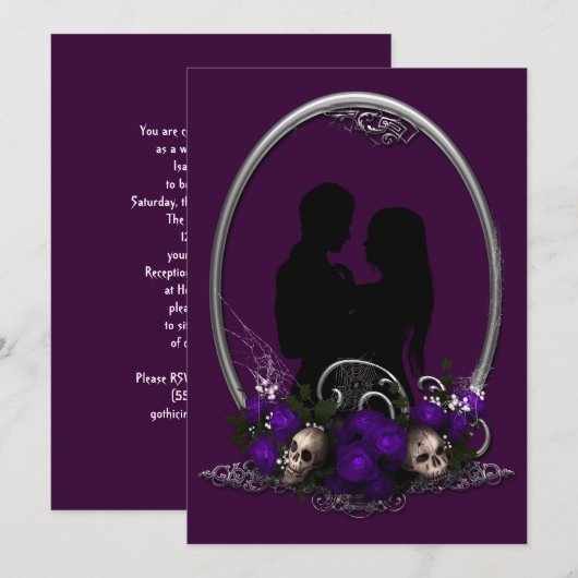 Donkere Union Vampire Gothic Wedding Kaart (Voorkant / Achterkant)