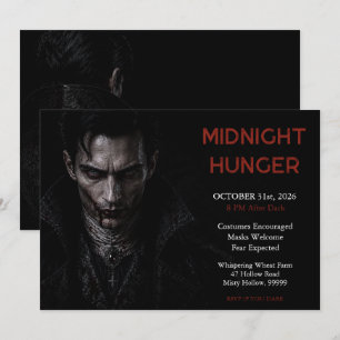 Donkere Vampier Goth Halloween Uitnodiging