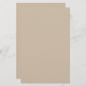 Donkere Vanilla Solid Color Briefpapier (Voorkant / Achterkant)