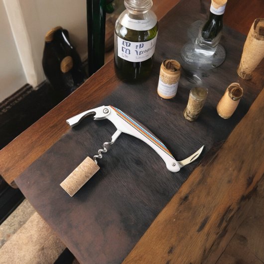 Donkere veelkleurige stijl strepen kurkentrekker