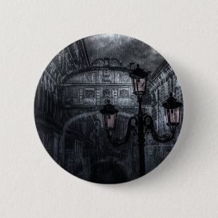 Donkere Venice Rain Bridge of Sighs bij nacht Ronde Button 5,7 Cm