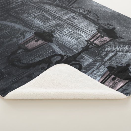 Donkere Venice Rain Bridge of Sighs bij nacht Sherpa Deken (3/4)