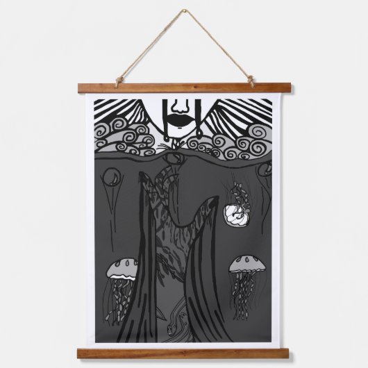 Donkere vergierij hangend wandkleed (Voorkant)